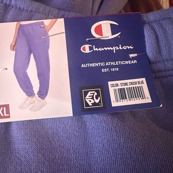 Champions ladies fleece jogger stone crush blue XL sweatpants sweats - Picture 2 of 7